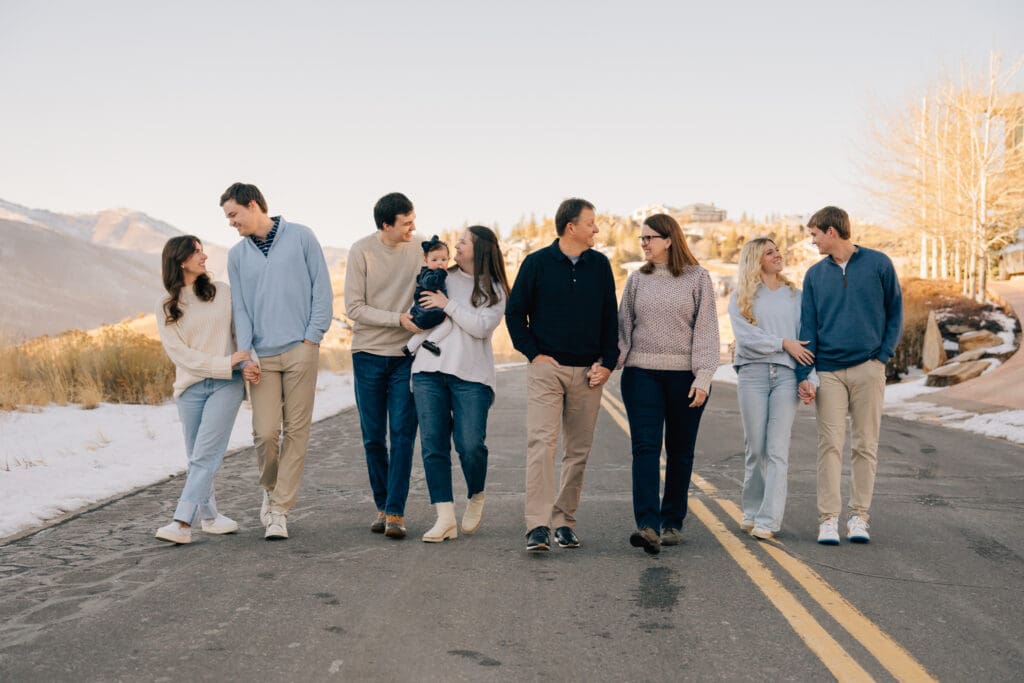 lots of family with new grand baby